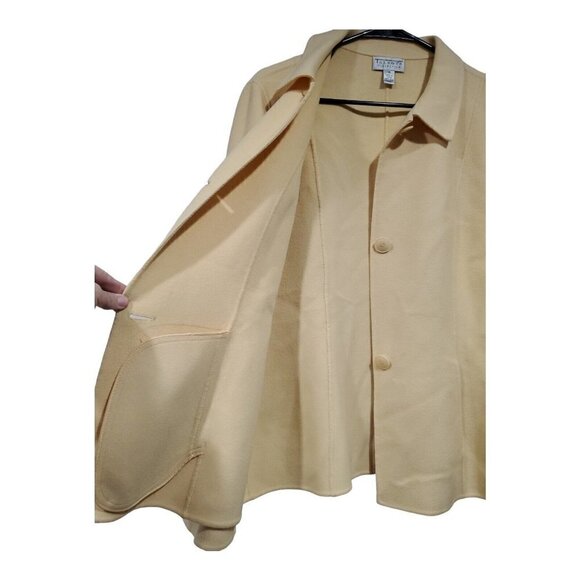 Talbots Women's Yellow Button-Down Wool Angora Rabbit Hair Cashmere Blaz… - Picture 6 of 12